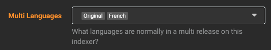 French Radarr MULTi settings